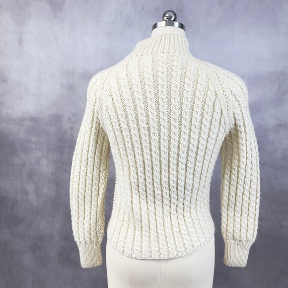 Chunky Cable‎ Knit Sweater Womens S/M Fisherman Handmade Heritage Alpine READ - Picture 3 of 12